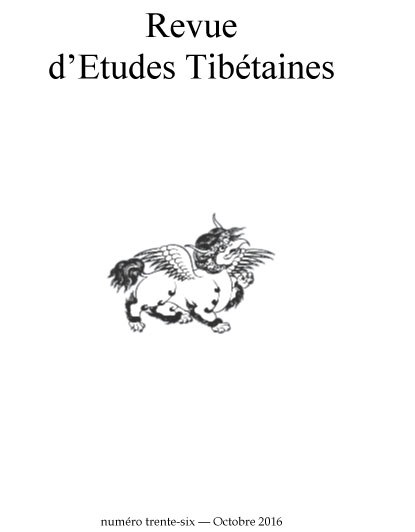 Revue d'Etudes Tibétaines, Number 36, October 2016
